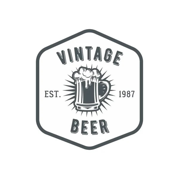 Conception Vectorielle Logo Sur Thème Bière Adaptée Aux Étiquettes Marque — Image vectorielle