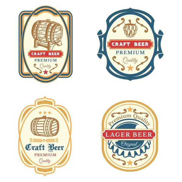 Conception Vectorielle Logo Sur Thème Bière Adaptée Aux Étiquettes Marque — Image vectorielle