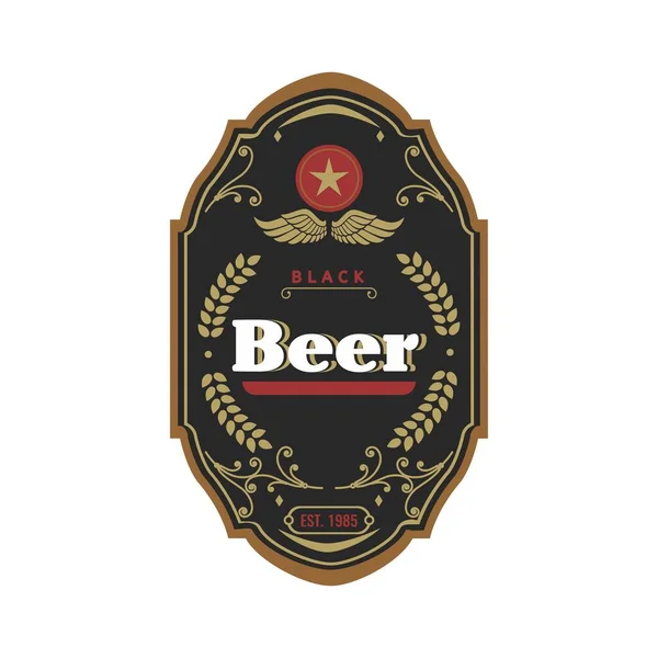 Design Vetor Logotipo Temático Cerveja Adequado Para Rótulos Marcas Para —  Vetores de Stock