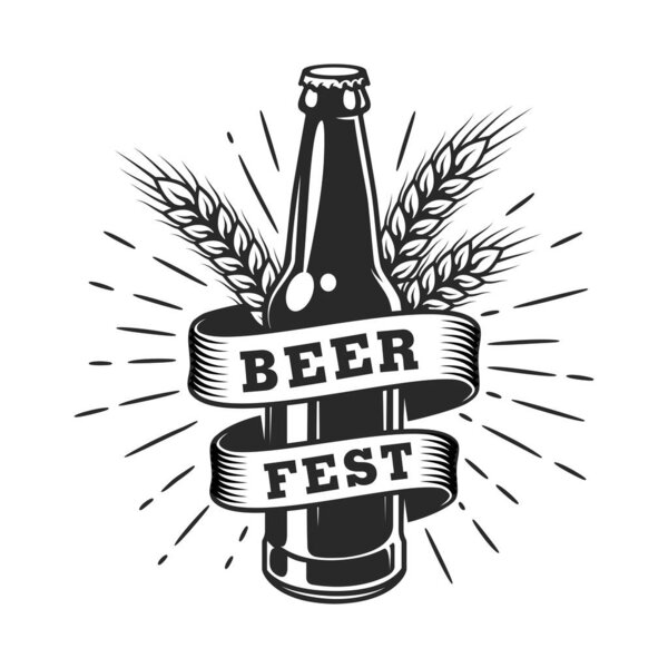 Векторный дизайн пива или логотип, подходящий для брендов компаний, занимающихся напитками или баров