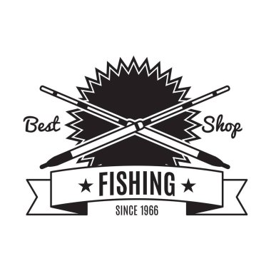 Basit balıkçılık temalı vektör veya logo tasarımı