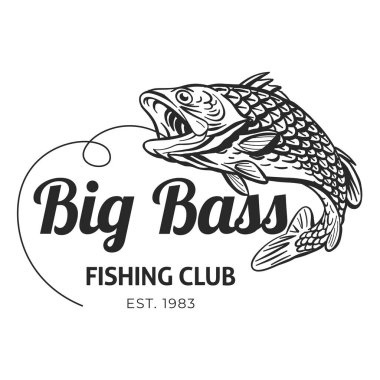 Basit balıkçılık temalı vektör veya logo tasarımı