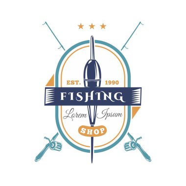 Basit balıkçılık temalı vektör veya logo tasarımı