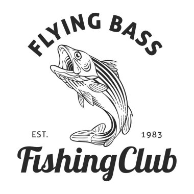 Basit balıkçılık temalı vektör veya logo tasarımı