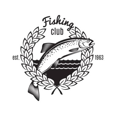 Basit balıkçılık temalı vektör veya logo tasarımı