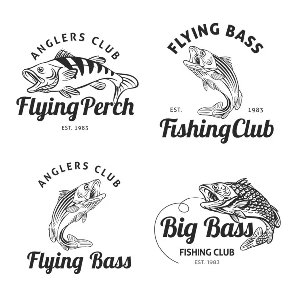 Diseño Simple Vectores Logotipos Temáticos Pesca — Vector de stock