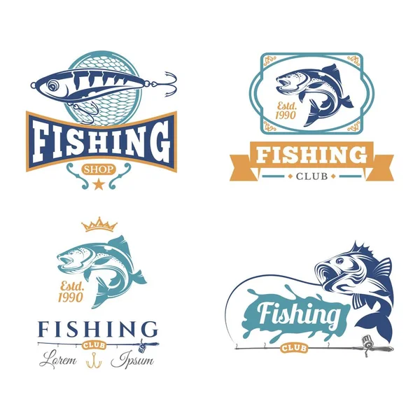 Basit balıkçılık temalı vektör veya logo tasarımı