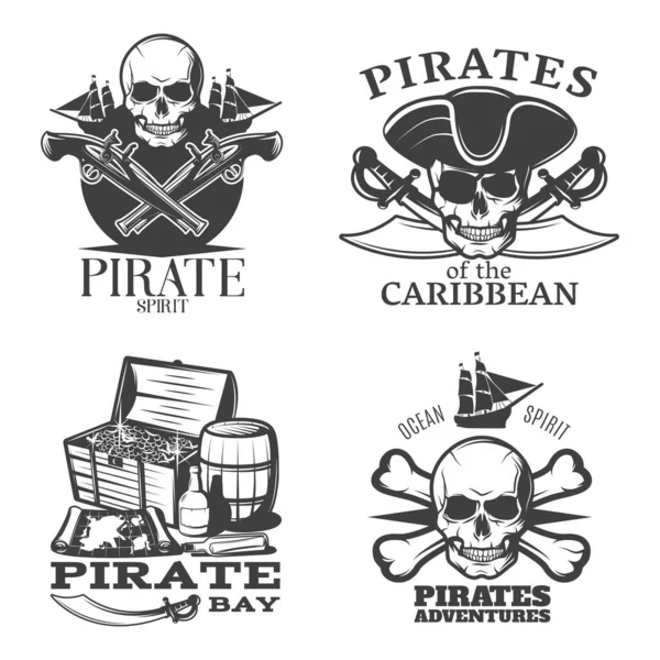 Návrh Vektoru Motivem Piráta — Stockový vektor