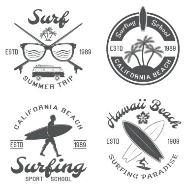 Sörf temalı basit vektör logosu