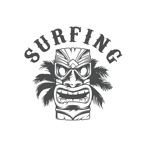 Sörf temalı basit vektör logosu