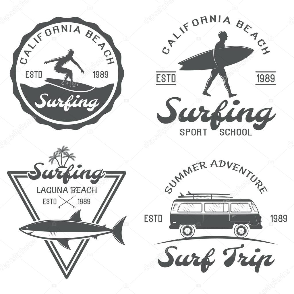 Surf themed simple vector logo
