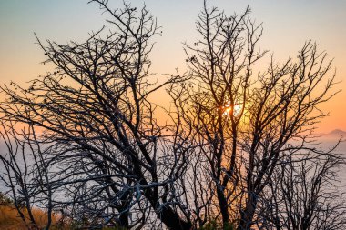 Yunanistan 'ın Rodos adasında gün batımı.
