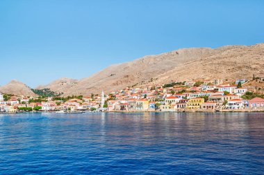 Yunanistan 'ın Dodecanese ada zincirinin bir parçası olan Rodos yakınlarındaki Halki Adası.