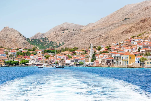 Yunanistan 'ın Dodecanese ada zincirinin bir parçası olan Rodos yakınlarındaki Halki Adası.