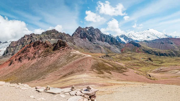 Paisagem Das Montanhas Peruanas Perto Montanha Arco Íris Vinicunca Província — Fotografia de Stock
