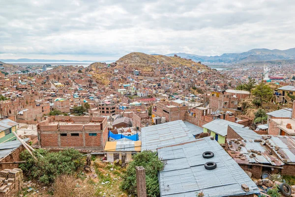 Puno Egy Város Titicaca Partján Peruban Stock Kép