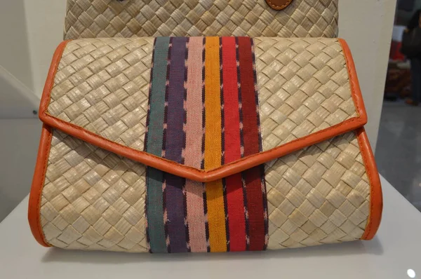 A traditional hand crafted purun bag typical of the banjar tribe of South Kalimantan at the regional national craft council event