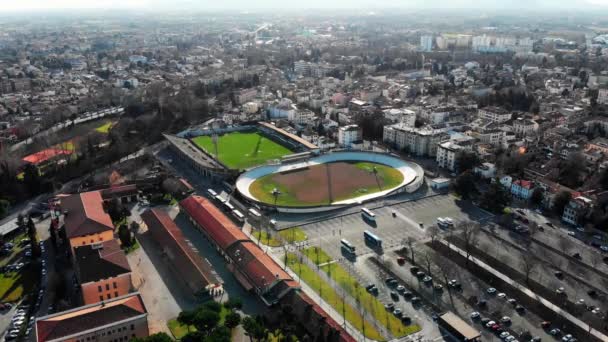 Luchtfoto Van Padua Noord Italië Drone Uitzicht Voetbalveldpadua Appiani Stadion — Stockvideo
