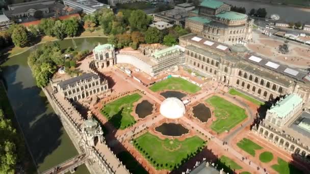 Drone Heeft Dresden Neergeschoten Uitzicht Vanaf Zwinger Drone Architectonisch Complex — Stockvideo