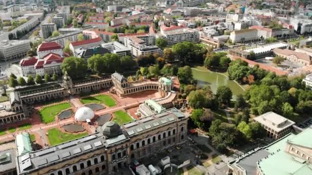Drohne Schoss Auf Dresden Blick Von Der Zwinger Drohne Architekturkomplex — Stockvideo