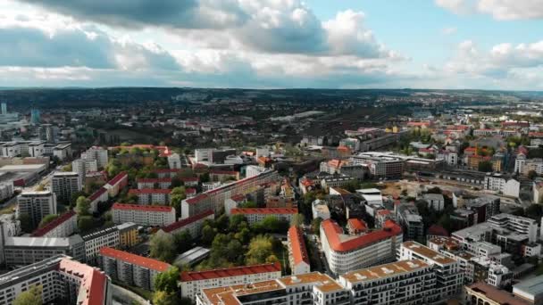 Ντρόν Πυροβόλησε Τον Ντρέσντεν Πόλη Στην Ανατολική Γερμανία Πρωτεύουσα Του — Αρχείο Βίντεο