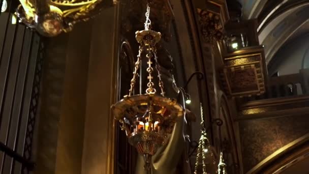 Monastery Montserrat Basilica Virgin Mary Montserrat Shrine Catalonia Statue Black — Video