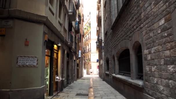 Gotisches Viertel Von Barcelona Der Zentrale Und Älteste Teil Der — Stockvideo