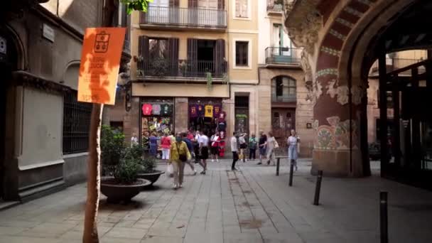 Готичний Квартал Барселони Центральна Найстаріша Частина Старого Міста Барселони Історія — стокове відео