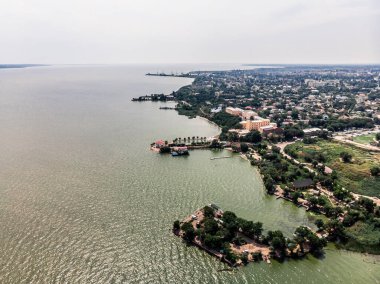 Belgorod-Dnestrovskaya kalesinin insansız hava aracı görüntüsü. Akerman kalesi, Dinyester nehrinin kıyısında Ukrayna 'da bir İHA' yı filme aldı. Doğu Avrupa 'nın en büyük kalelerinden biri..