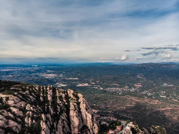 Drone View Montserrat Mountain Jagged Mountains Spain Mountain Landscape Mountain — стокове фото