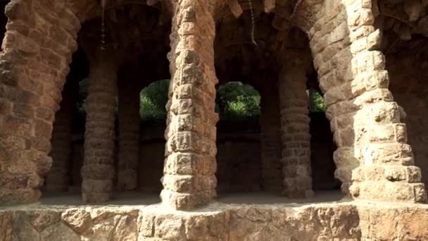 Park Guell Barcelona Museum Antonio Gaud Barcelona Most Famous Park — Vídeos de Stock