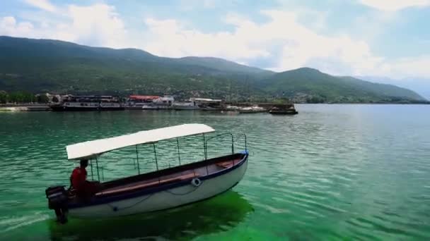 Picturesque View Lake Ohrid City Ohrid North Macedonia City Eastern — Vídeos de Stock