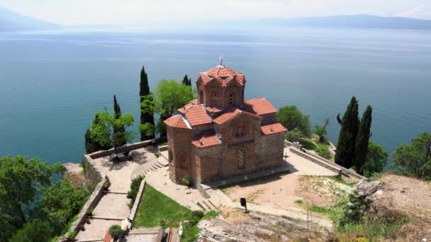 Kostel Jana Kanea Ohridu Kostel Jana Evangelisty Severní Makedonii Chrám — Stock video