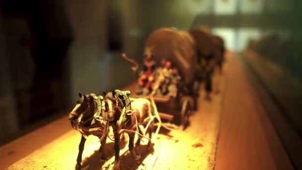 Shabo Museum Sculptures Territory Shabo Factory Miniature Figurines Horses Carts — Stok video