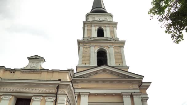 Одесский Собор Преображения Спасителя Самый Большой Православный Храм Соборной Площади — стоковое видео