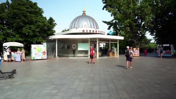 Odessa Bergbana Passagerarlyft Belägen Intill Potemkin Trappan Staden Odessa Platsen — Stockvideo