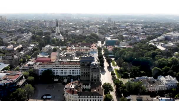 Drohne Schoss Auf Odessa Drohnenaufnahme Einer Hafenstadt Schwarzen Meer Süden — Stockvideo