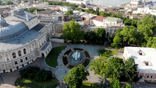 View Drone Odessa National Academic Opera Ballet Theater One Largest — Vídeo de Stock