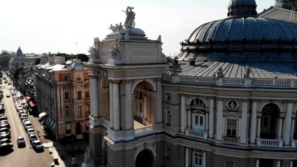 Pemandangan Dari Drone Odessa National Academic Opera Dan Ballet Theater — Stok Video