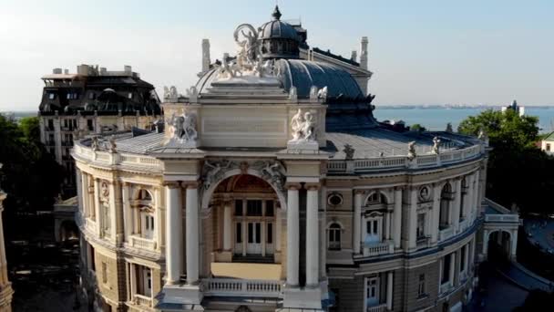 Odessa Ulusal Akademik Opera Bale Tiyatrosu Insansız Hava Aracı Görüntüsü — Stok video