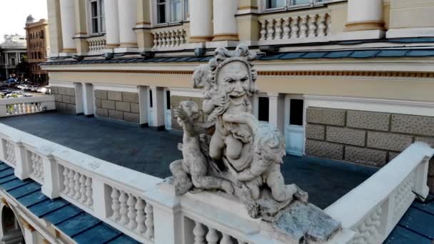 Utsikt Från Drönaren Odessa National Academic Opera Och Balett Theater — Stockvideo