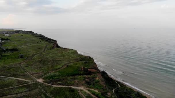 Aerial View Sanzheyka Village Odessa Region Shot Drone Resort Black — Vídeo de Stock