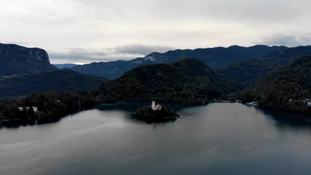 Drone Shot Lake Blaysko Drone View Lake Bled Slovenia Mountain — Video