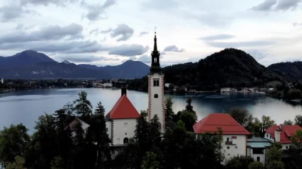 Drone Disparado Lago Blaysko Vista Drone Lago Bled Eslovênia Planalto — Vídeo de Stock
