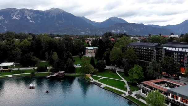 Drone View Lake Bled Slovenia Mountain Plateau Pokljuka High Mountains — Video
