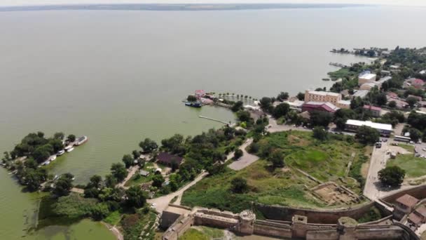 Uitzicht Van Drone Naar Belgorod Dnestrovsky Een Stad Aan Oevers — Stockvideo