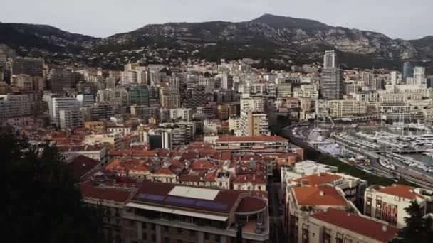 Miejsce Cumowania Drogich Jachtów Formuła Która Odbywa Się Ulicach Monako — Wideo stockowe