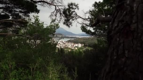 Wandelen Bergen Uitzicht Vanaf Bergen Sutomore Montenegro Uitzicht Adriatische Zee — Stockvideo