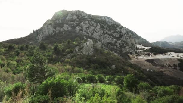 Industria Minera Budva Vista Las Montañas Montenegro Desde Fortaleza Haj — Vídeo de stock