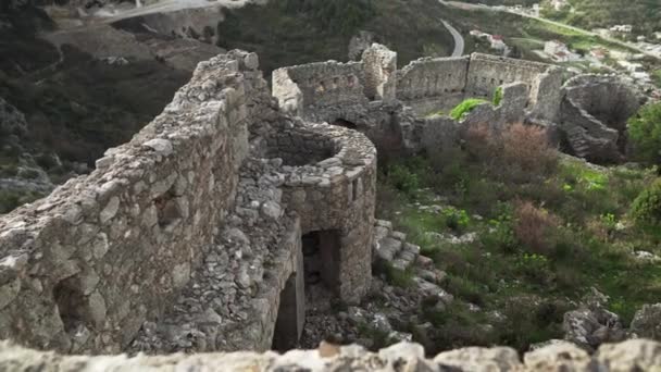 Leromlott Erőd Haj Nehaj Fortress Sutomore Montenegróban Középkori Erőd Amit — Stock videók